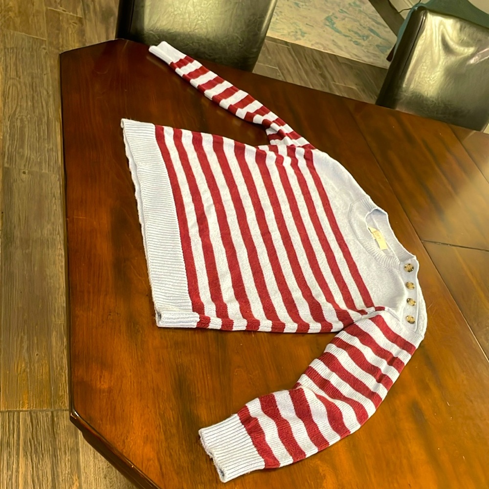 Loft sweater with buttons at corner. Size small